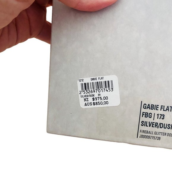 Jimmy Choo Gabie Flat Silver/Dusk Glitter Flats Women's Size 39 + Box + Dustbag - Picture 10 of 12